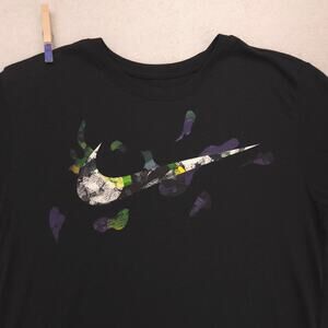 Nike Casual Crew Neck Graphic Short Sleeve T Shirt Mens Size Small S Black